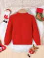 SHEIN Young Girl Christmas Elk Pattern Sweater