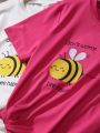SHEIN Kids QTFun Girls (large) Multipack Bee Print T-shirt