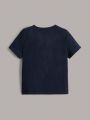 SHEIN Kids EVRYDAY Young Boy's Color Block Casual Short Sleeve T-Shirt