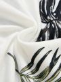 SHEIN Kids SUNSHNE Young Boy Casual Tropical Plant Print Short Sleeves T-Shirt And Shorts 2pcs/Set