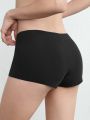 SHEIN Leisure Stretchy & Smooth No Show Middle Waist Boyshort - Black