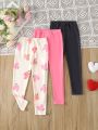 Girls' Heart Pattern Leggings