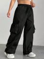 SHEIN Coolane Plus Size Women's Drawstring Waist Utility Cargo Pants