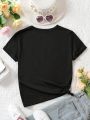 Tween Girl Letter Graphic Tee