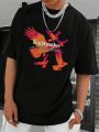 Men'S Bird & Slogan Printed T-Shirt