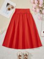 SHEIN Kids EVRYDAY Girls' Elastic Waist Umbrella Shaped Skirt