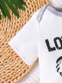 Baby Boy Spring And Summer Cute Koala Print One-Piece Short-Sleeved T-Shirt