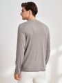 Manfinity Homme Men'S Solid Color Knit Casual Long Sleeve T-Shirt