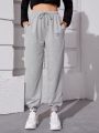 SHEIN Street Sport Letter Graphic Drawstring Waist Sports Pants