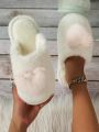 Women's Cute Cartoon 3d Heart Plush Anti-slip Soft And Comfortable Indoor Home Slippers For Autumn And Winter