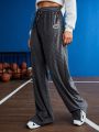 Street Sport Checked Detail Drawstring Waist Sports Pants