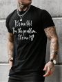 Manfinity LEGND Men'S Plus Size Slogan Printed Short Sleeve T-Shirt