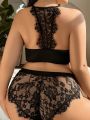 Plus Size Women's Lace Wireless Sexy Lingerie Set