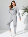 Letter Graphic Drop Shoulder Sports Set