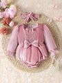 Velvet Elegant Fairy Style Jumpsuit For Infants