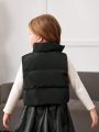 SHEIN Young Girl Zip Up Vest Puffer Coat