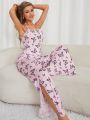 Women's Butterfly Printed Camisole Sleepwear Set