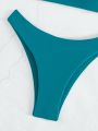 SHEIN Swim Basics Solid Color Bandeau Bikini Set