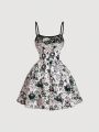 SHEIN MOD Women'S Floral Print Strappy Dress