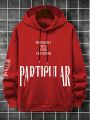 Manfinity Men's Simple Printed Solid Color Hoodie