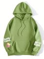 Plus Size Women's Hooded Sweatshirt With Back Printed Design
