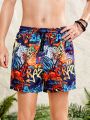 SHEIN Teenage Boys' Casual Graffiti And Digital Print Swim Shorts