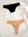 3pcs/set Underwear Thongs With Letter Prints