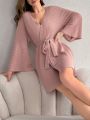 Women's Belted Bathrobe Home Wear