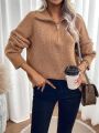 Quarter Zip Drop Shoulder Sweater