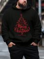 Men Plus Christmas Print Hoodie