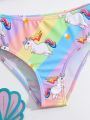 Little Girls' Unicorn Print Swimwear Set