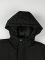 Manfinity Hypemode Men's Color Blocking Letter Printed Zipper Hooded Warm Jacket
