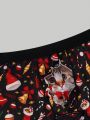 Men Cat & Fish Print Boxer Brief