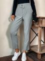 SHEIN LUNE Solid Color Drawstring Waist Long Pants