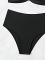 SHEIN Swim Vcay Women's Mesh Ruffle Edge Two-piece Swimsuit