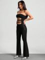 SHEIN ICON Cut Out Front Tube Jumpsuit