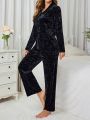 Ladies' Solid Color Velvet Homewear Set