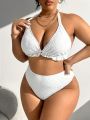 SHEIN Swim Vcay Plus Size Women'S Halter Strap Swimsuit Set