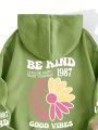 Plus Size Women's Hooded Sweatshirt With Back Printed Design