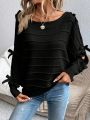 SHEIN Essnce Batwing Sleeve Knot Detail Split Sleeve Sweater