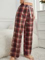 Ladies' Plaid Tie Waist Sleepwear Bottoms