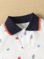 Baby Boys' Summer College British Style T-Shirt And Shorts Outfit