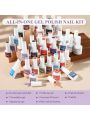 SAVILAND 42Pcs Gel Nail Polish Kit-32 Color Nail Polish Set with Bases & Top Gel Coat PH Bond Fall Red Purple Glitter Gel with Nail Brush & File Professional Manicure Kit DIY Nail Art Daily Gift