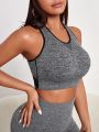 Yoga Future Contrast Binding Cut Out Back Mesh Insert Sports Bra