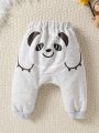 Infant Boys' Thick And Warm Zoo Animals Patterned Pants For Autumn And Winter