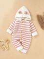 Baby Striped Hooded Sweater Jumpsuit