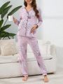 Maternity Flower Print Pajama Set