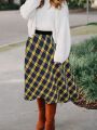 Women'S Plus Size Plaid Skirt