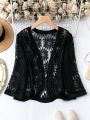 SHEIN LUNE Plus Open Front Lace Jacket