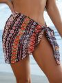 SHEIN Swim BohoFeel Side Tie Printed Sarong Skirt